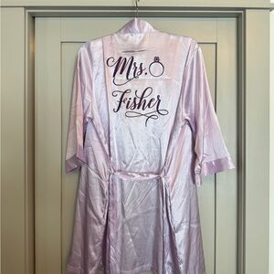 Women's Satin Bridal Robe - Light Purple